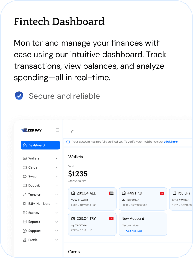Desktop Dashboard UI demo: fintech