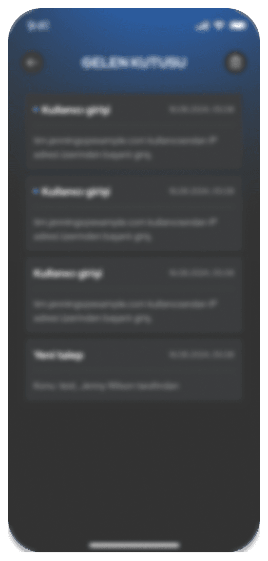 Decor: blurred Mobile UI (inbox)