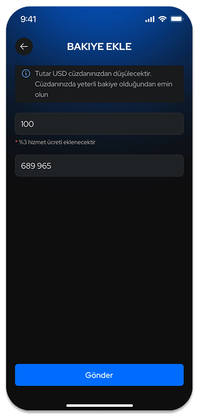 Mobile UI demo: Add balance